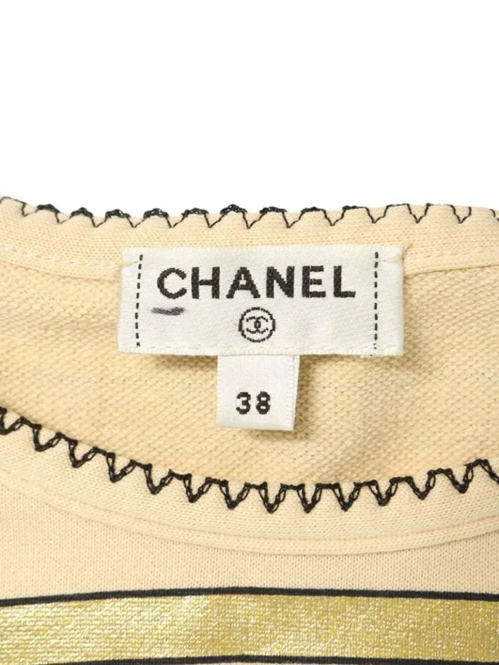 Chanel Shoulder Gold Button Border Long Sleeve Top 38